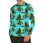 Tropical Palm Tree Pattern Print Men's Long Sleeve Rash Guard