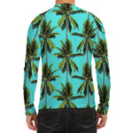 Tropical Palm Tree Pattern Print Men's Long Sleeve Rash Guard