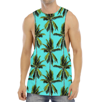 Tropical Palm Tree Pattern Print Men's Muscle Tank Top