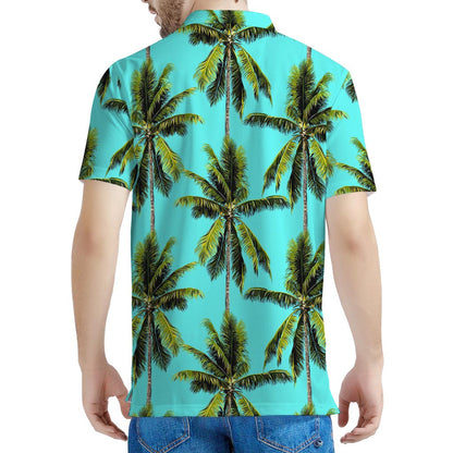 Tropical Palm Tree Pattern Print Men's Polo Shirt