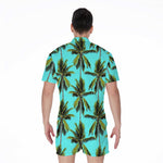 Tropical Palm Tree Pattern Print Men's Rompers