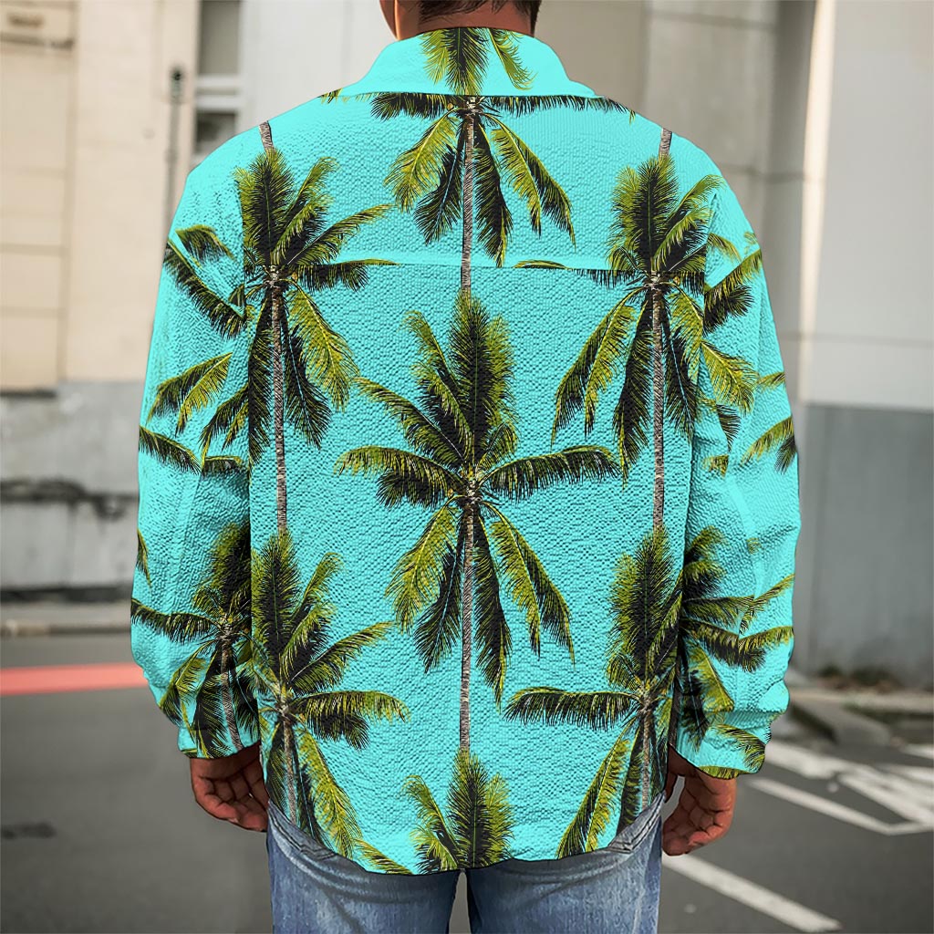 Tropical Palm Tree Pattern Print Men's Shirt Jacket