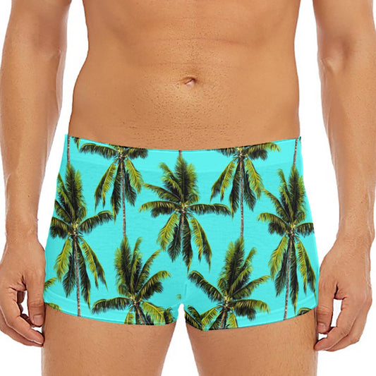 Tropical Palm Tree Pattern Print Men's Short Boxer Briefs