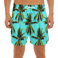 Tropical Palm Tree Pattern Print Men's Split Running Shorts