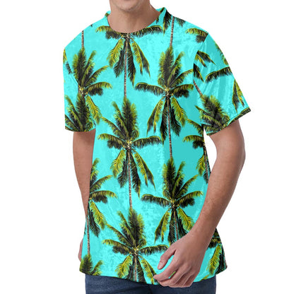 Tropical Palm Tree Pattern Print Men's Velvet T-Shirt