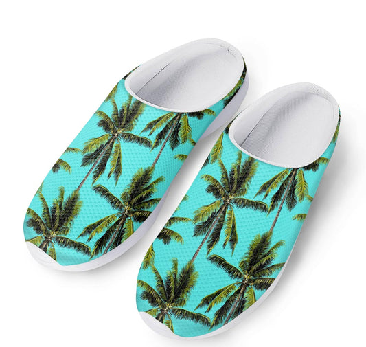 Tropical Palm Tree Pattern Print Mesh Casual Shoes