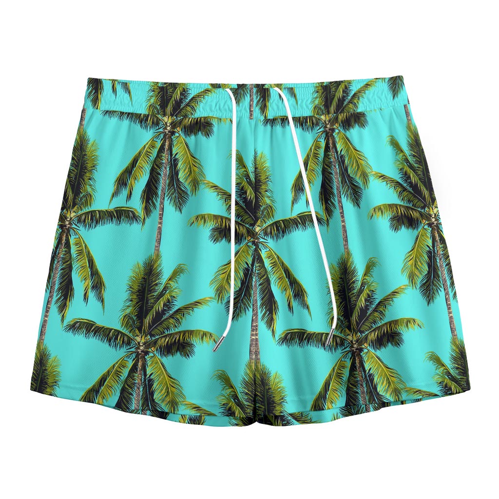 Tropical Palm Tree Pattern Print Mesh Shorts