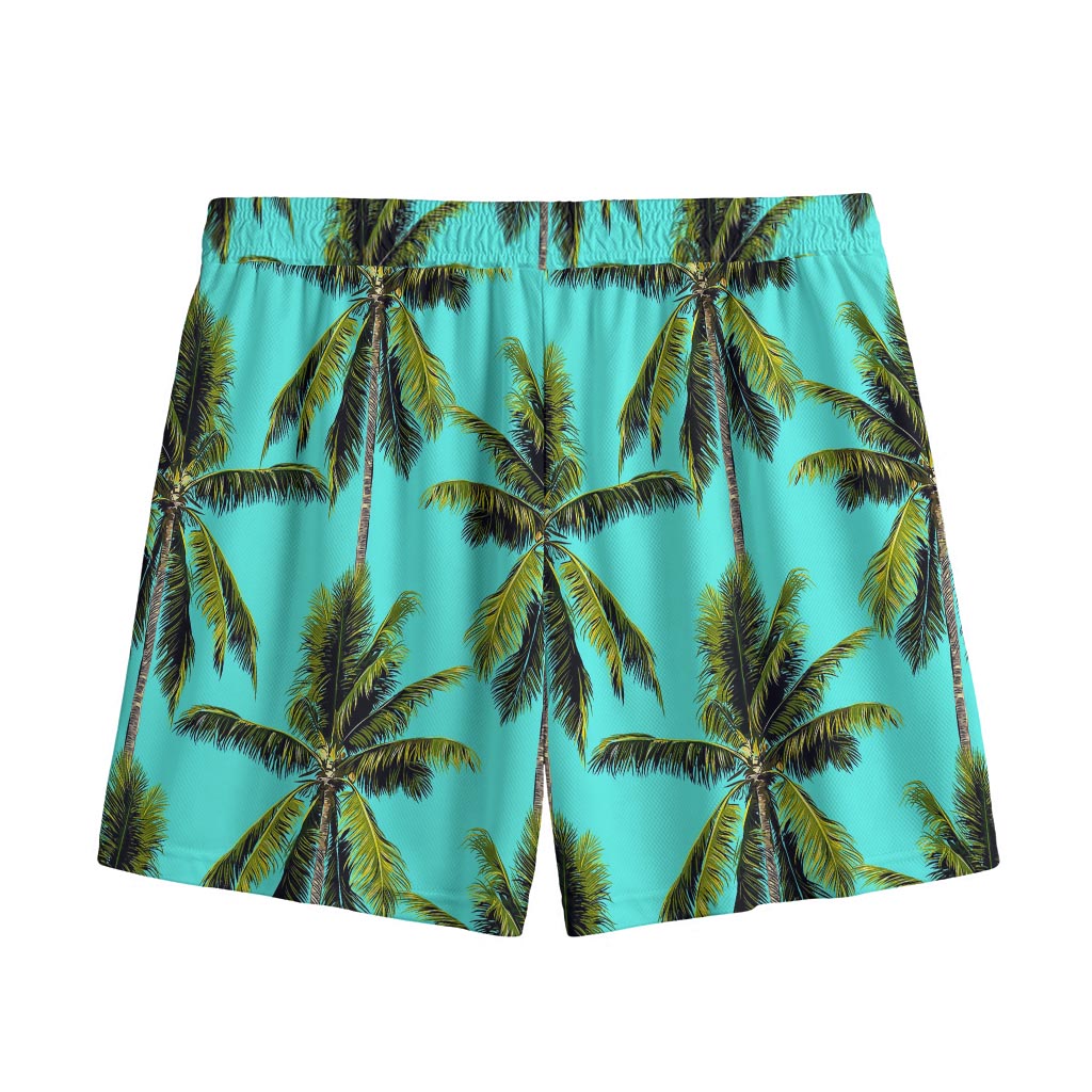 Tropical Palm Tree Pattern Print Mesh Shorts