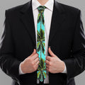 Tropical Palm Tree Pattern Print Necktie