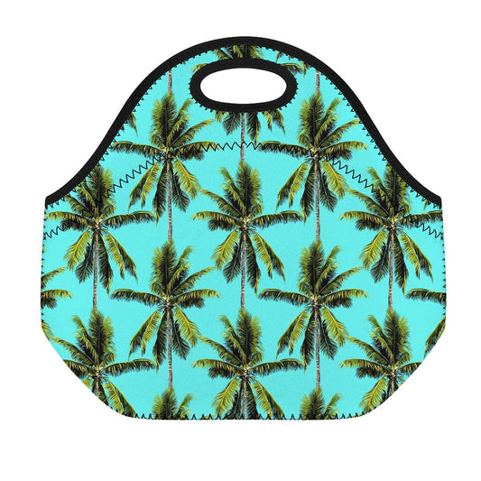 Tropical Palm Tree Pattern Print Neoprene Lunch Bag