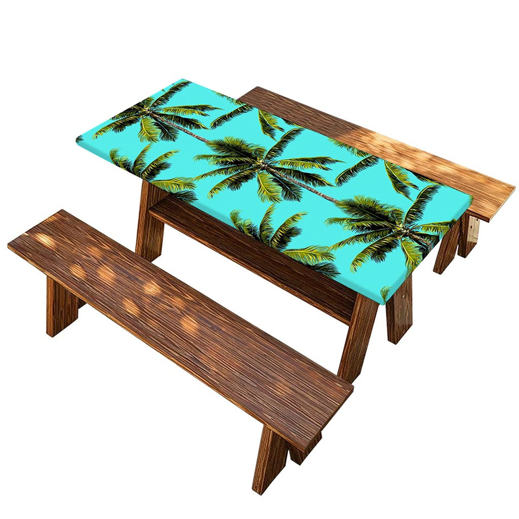 Tropical Palm Tree Pattern Print Picnic Table Cover