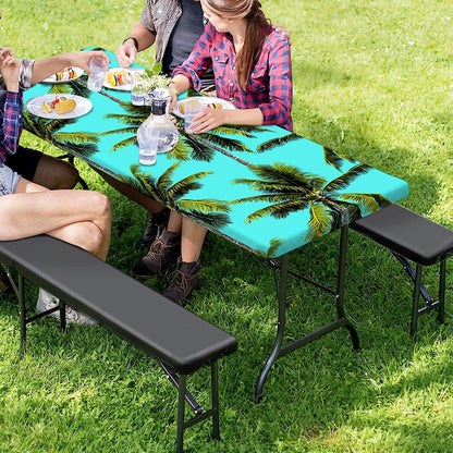Tropical Palm Tree Pattern Print Picnic Table Cover