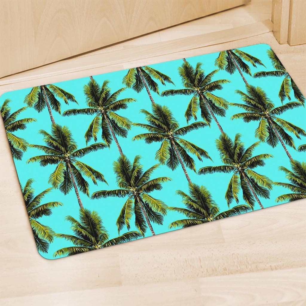 Tropical Palm Tree Pattern Print Polyester Doormat