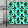 Tropical Palm Tree Pattern Print Polyester Shower Curtain