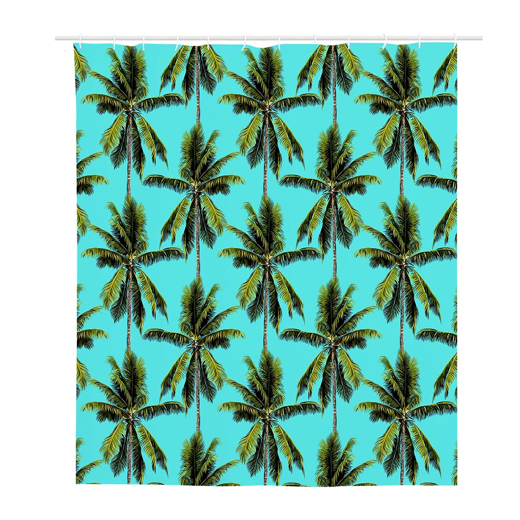 Tropical Palm Tree Pattern Print Polyester Shower Curtain