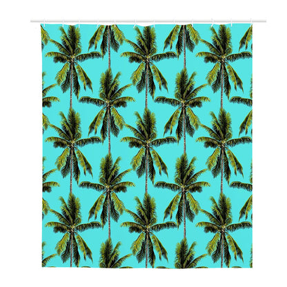 Tropical Palm Tree Pattern Print Polyester Shower Curtain