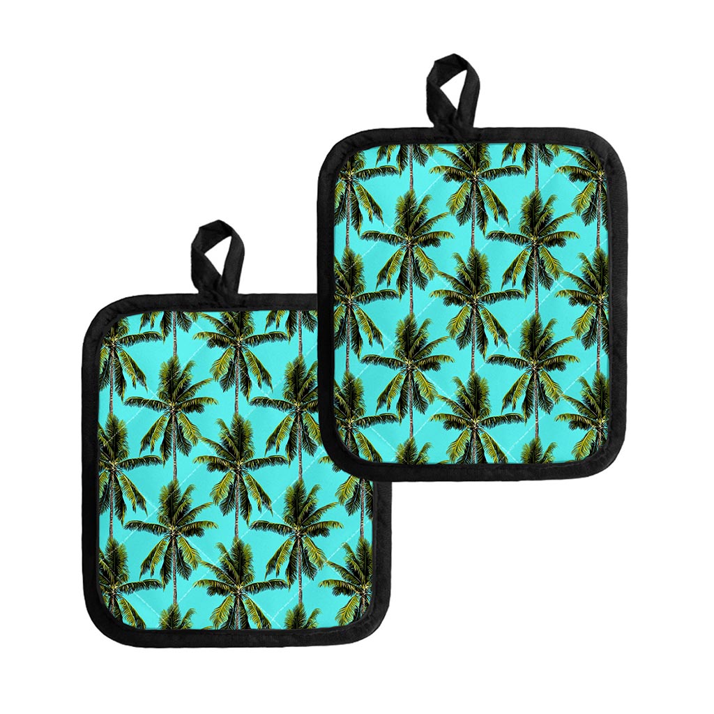 Tropical Palm Tree Pattern Print Pot Holders