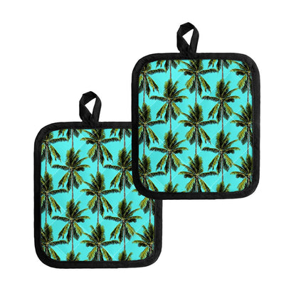 Tropical Palm Tree Pattern Print Pot Holders