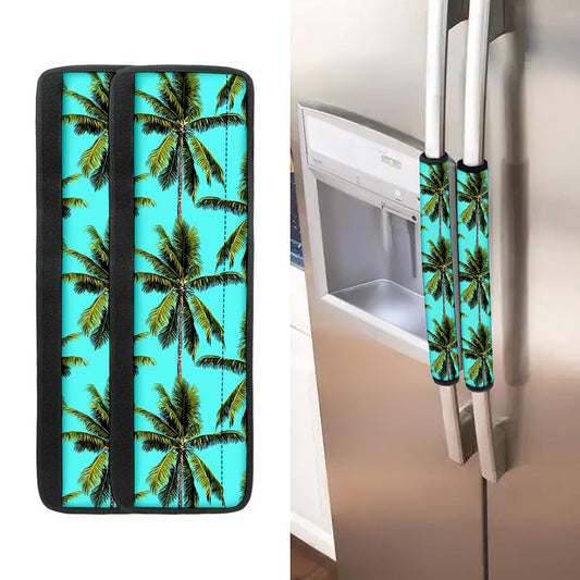 Tropical Palm Tree Pattern Print Refrigerator Handle Covers