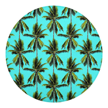 Tropical Palm Tree Pattern Print Round Blanket