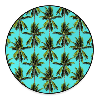 Tropical Palm Tree Pattern Print Round Floor Mat