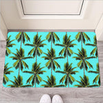 Tropical Palm Tree Pattern Print Rubber Doormat