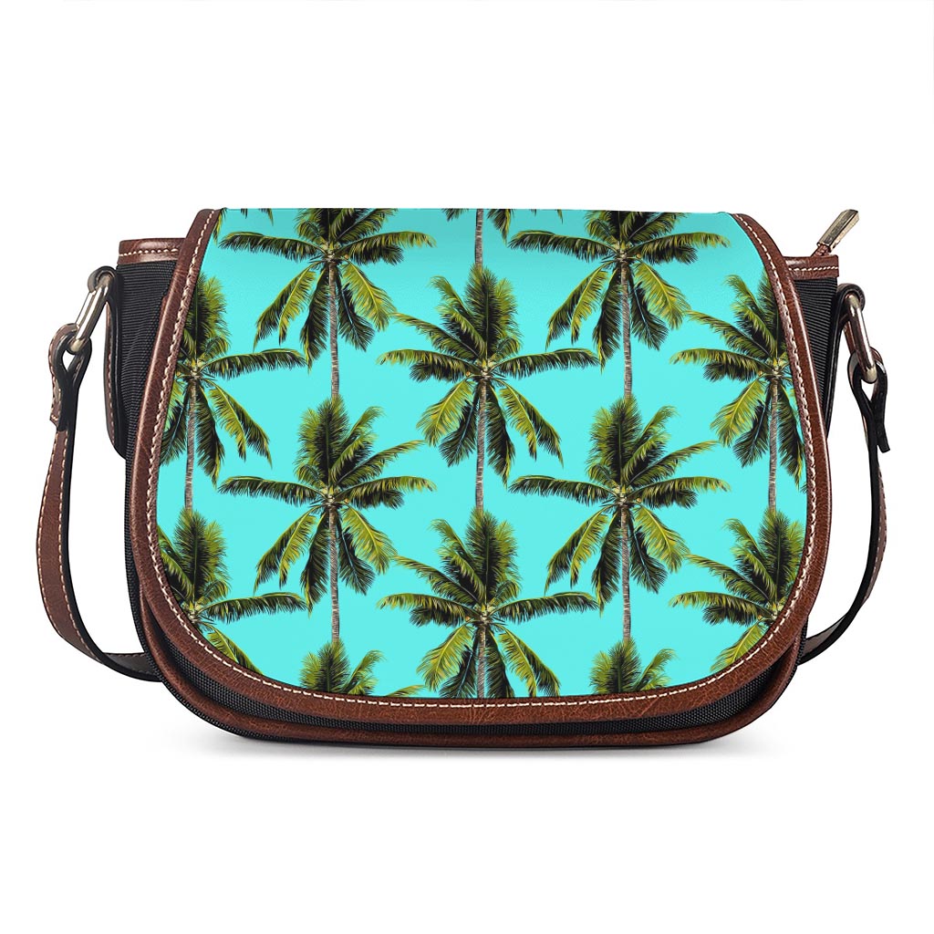 Tropical Palm Tree Pattern Print Saddle Bag