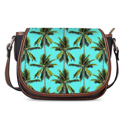 Tropical Palm Tree Pattern Print Saddle Bag