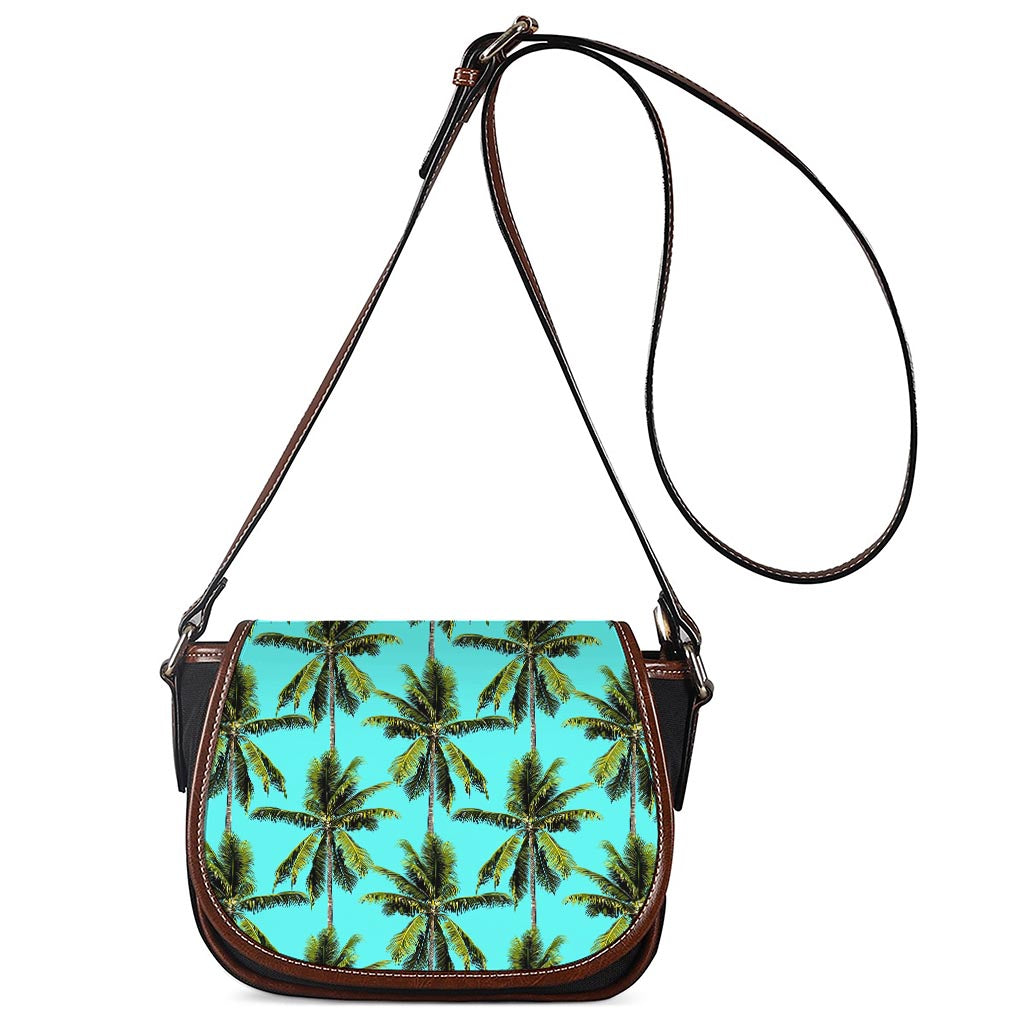 Tropical Palm Tree Pattern Print Saddle Bag