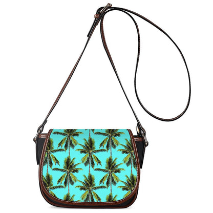Tropical Palm Tree Pattern Print Saddle Bag