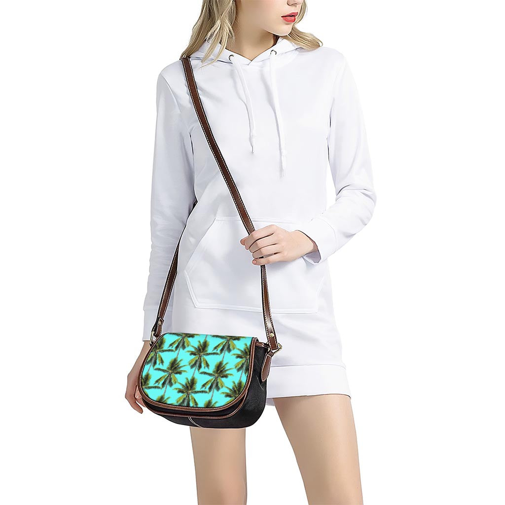 Tropical Palm Tree Pattern Print Saddle Bag