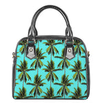 Tropical Palm Tree Pattern Print Shoulder Handbag