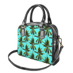 Tropical Palm Tree Pattern Print Shoulder Handbag
