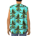 Tropical Palm Tree Pattern Print Sleeveless Baseball Jersey