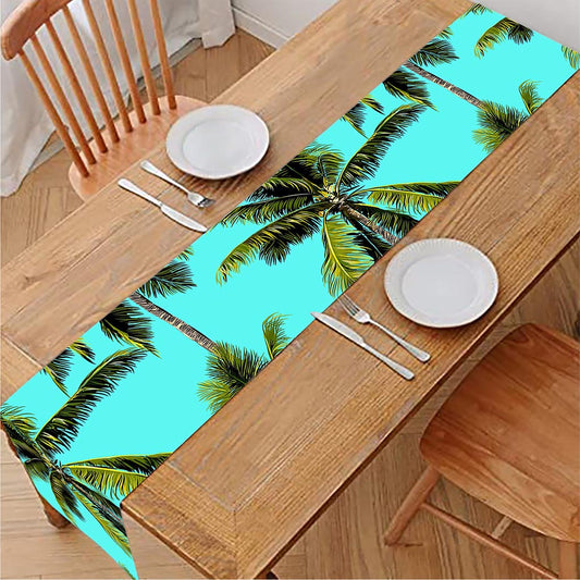 Tropical Palm Tree Pattern Print Table Runner