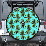 Tropical Palm Tree Pattern Print Tire Cover With Camera Hole