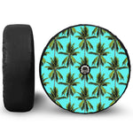 Tropical Palm Tree Pattern Print Tire Cover With Camera Hole