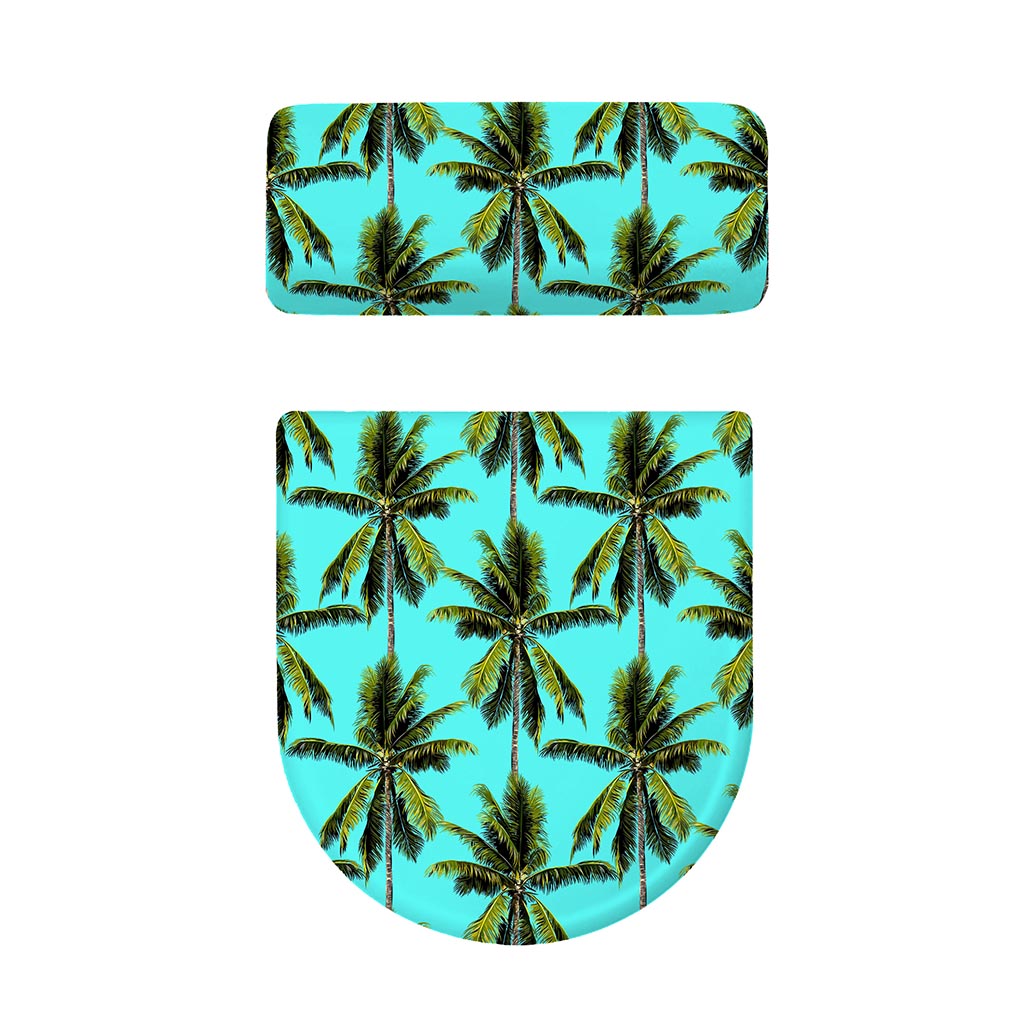Tropical Palm Tree Pattern Print Toilet Lid And Tank Cover Set