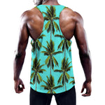 Tropical Palm Tree Pattern Print Training Tank Top