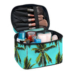 Tropical Palm Tree Pattern Print Travel Makeup Bag
