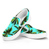 Tropical Palm Tree Pattern Print White Slip On Sneakers