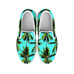 Tropical Palm Tree Pattern Print White Slip On Sneakers