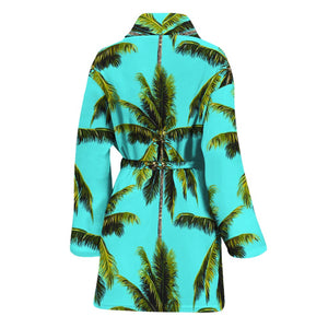 Tropical Palm Tree Pattern Print Women's Bathrobe