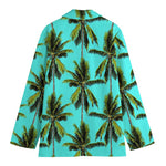 Tropical Palm Tree Pattern Print Women's Cotton Blazer
