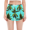 Tropical Palm Tree Pattern Print Women's Split Running Shorts