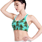 Tropical Palm Tree Pattern Print Women's Sports Bra
