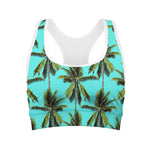 Tropical Palm Tree Pattern Print Women's Sports Bra