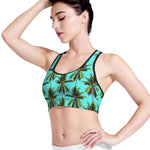 Tropical Palm Tree Pattern Print Women's Sports Bra