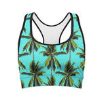 Tropical Palm Tree Pattern Print Women's Sports Bra