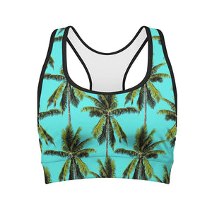 Tropical Palm Tree Pattern Print Women's Sports Bra